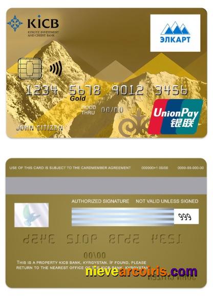 Kyrgyzstan KICB Bank UnionPay gold card